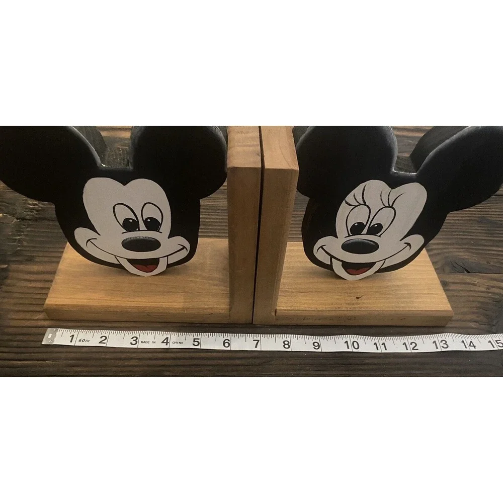 Disney‎ Mickey and Minnie Mouse Wooden Bookends